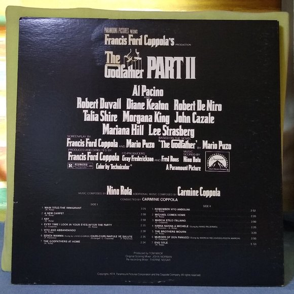The Godfather Part II 1974 Soundtrack Gatefold Vinyl record MINTY! - Picture 2 of 6